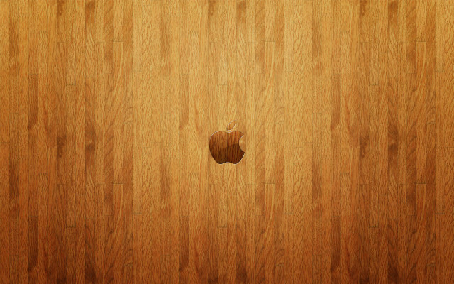 Wooden wall apple logo digital free wallpaper - medium preview image