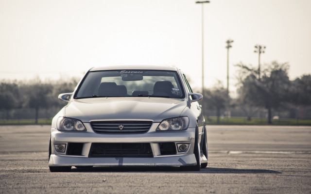 White car parking lot trees #2 free wallpaper - medium preview image