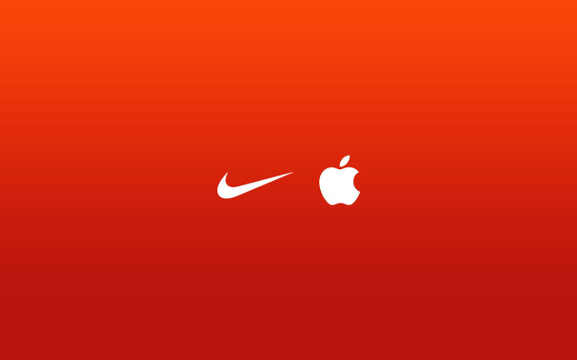 Red apple nike logo digital free wallpaper - medium preview image