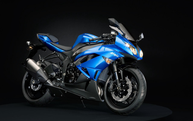 Blue motorcycle digital rendering dark free wallpaper - medium preview image