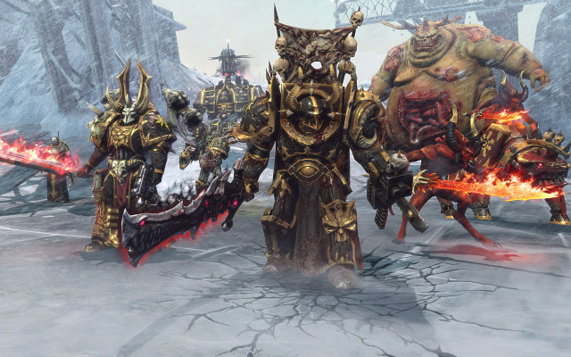 Warhammers snowy battle demon flame free wallpaper - medium preview image