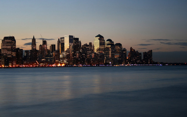 City skyline night water clouds #2 free wallpaper - medium preview image