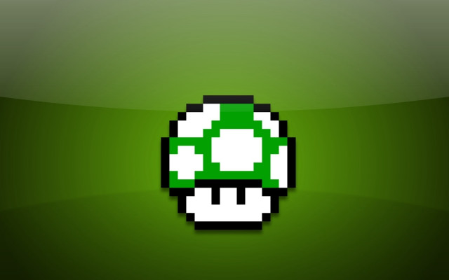 Green white mushroom black border free wallpaper - medium preview image