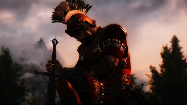Man armor sword clouds outdoor free wallpaper - medium preview image