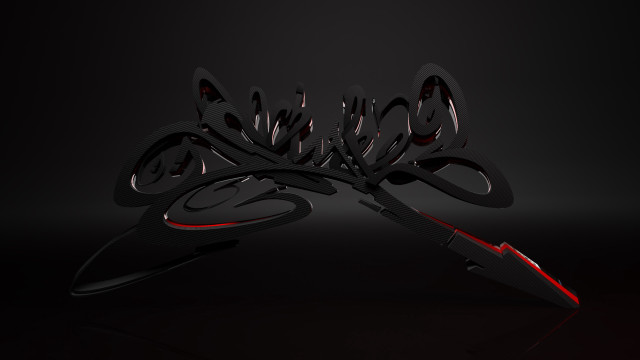 Black object red accents 3d free wallpaper - medium preview image