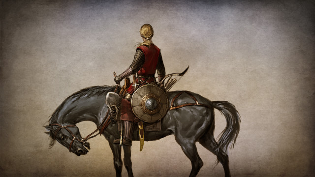 Woman horse helmet sword fantasy free wallpaper - medium preview image
