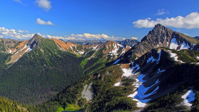 Mountain snow trees blue sky #3 free wallpaper - medium preview image