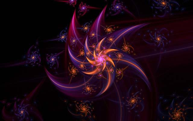 Purple orange flower fractal generative free wallpaper - medium preview image