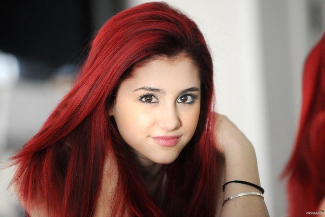 Woman red hair smiling camera free wallpaper - medium preview image
