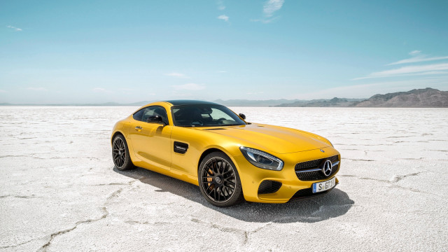 Yellow sports car desert sky #3 free wallpaper - medium preview image