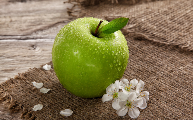 Green apple leaf flower burlap free wallpaper - medium preview image