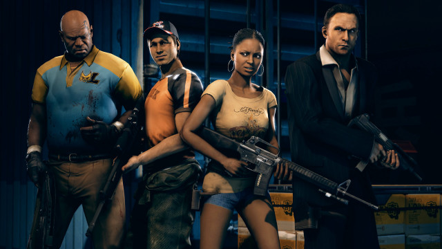 Group people holding guns dark free wallpaper - medium preview image
