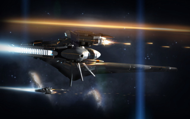 Space ship light beam star free wallpaper - medium preview image