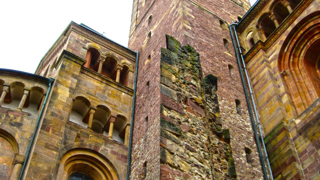 Tall brick building clock roman free wallpaper - medium preview image