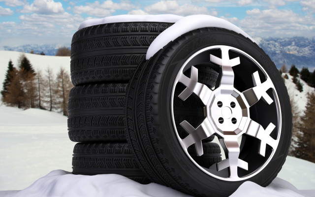 Snow tire pile mountains blue free wallpaper - medium preview image