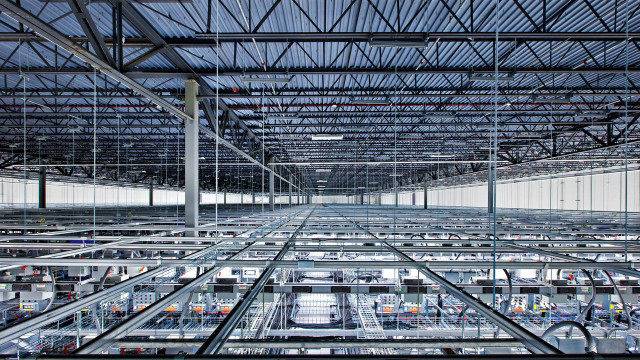 Warehouse cars skylight urban fence free wallpaper - medium preview image