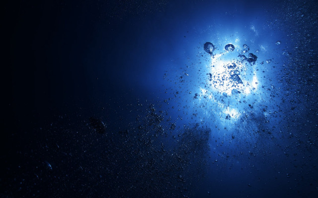 Blue light shining water bubbles free wallpaper - medium preview image