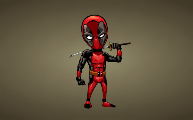 Deadpool knife brown gray background free wallpaper - medium preview image