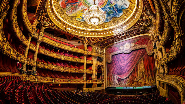 Ornate auditorium painted ceiling chandelier #2 free wallpaper - medium preview image