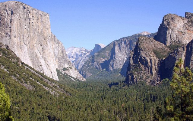 Mountain range valley forest lake free wallpaper - medium preview image