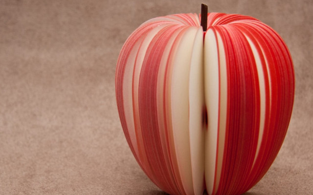 Red white striped apple abstract free wallpaper - medium preview image