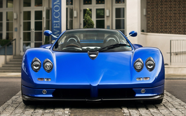 Blue sports car salon sign free wallpaper - medium preview image