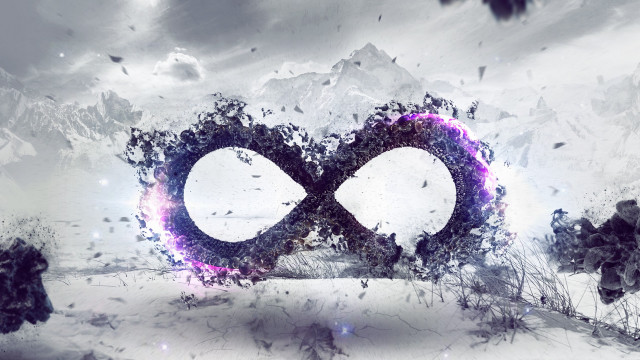 Purple black snow mountains 3d free wallpaper - medium preview image