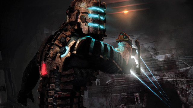 Futuristic suit man sword neon free wallpaper for desktop - medium preview image