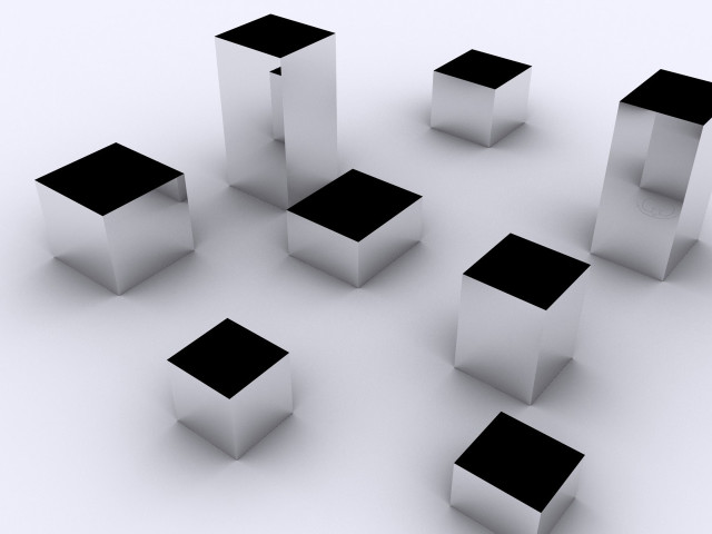 Black white cubes ambient occlusion free wallpaper - medium preview image