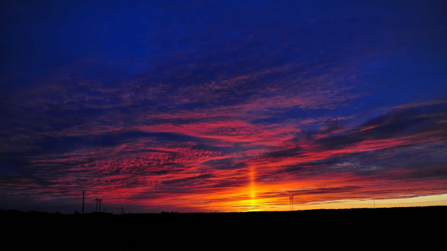 Sunset red blue clouds telephone free wallpaper - medium preview image