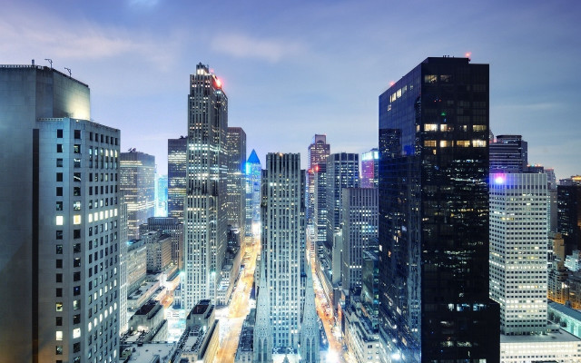 City skyline night lights train #2 free wallpaper - medium preview image