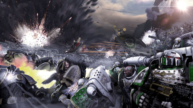 Warhammers battle fire smoke city free wallpaper - medium preview image
