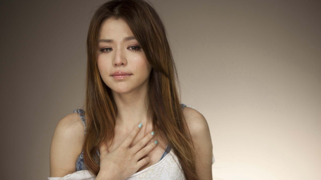 Woman longhair white shirt hand free wallpaper - medium preview image
