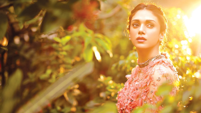 Woman pink dress bush sun free wallpaper - medium preview image