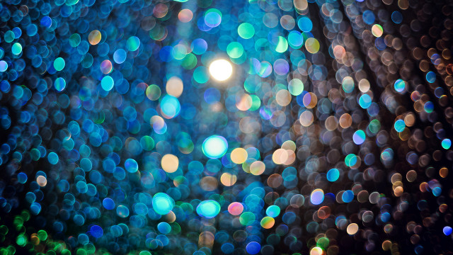 Blurry lights night bokeh blue #2 free wallpaper - medium preview image