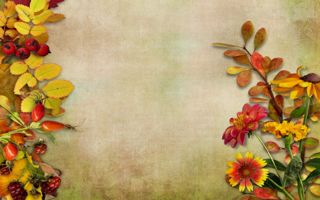 Flowers leaves paper background folk free wallpaper - medium preview image