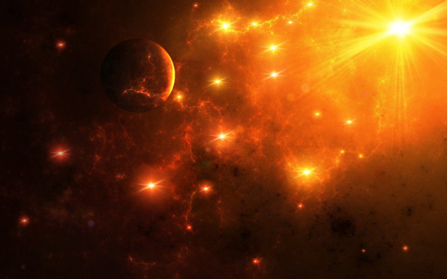 Bright yellow star shining space free wallpaper - medium preview image