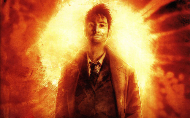 Man suit tie fire demon free wallpaper - medium preview image