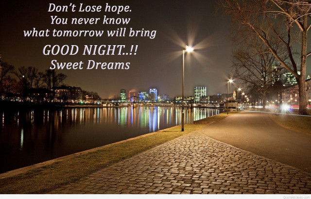 Night scene quote goodnight streetlight free wallpaper - medium preview image