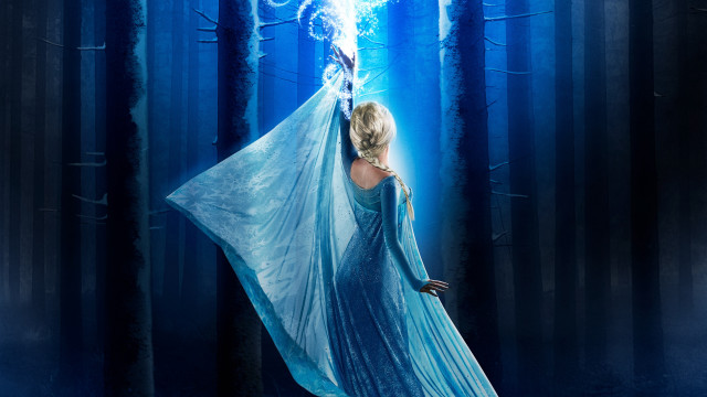 Woman blue dress lightning wand free wallpaper - medium preview image