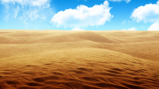 Desert blue sky clouds horizon free wallpaper - medium preview image