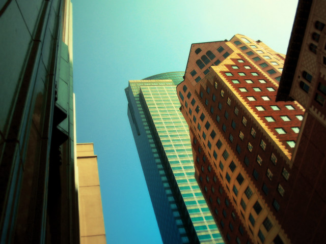 Tall building skyline matte painting free wallpaper - medium preview image