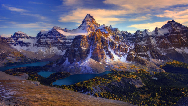 Mountain lake cityscape clouds sunset #3 free wallpaper - medium preview image