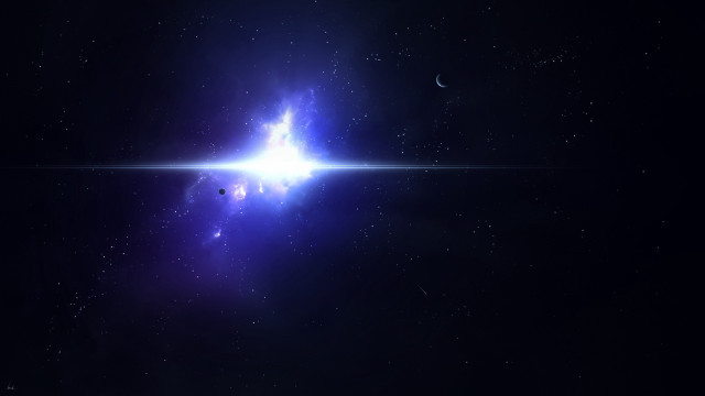 Bright star beam space art free wallpaper - medium preview image