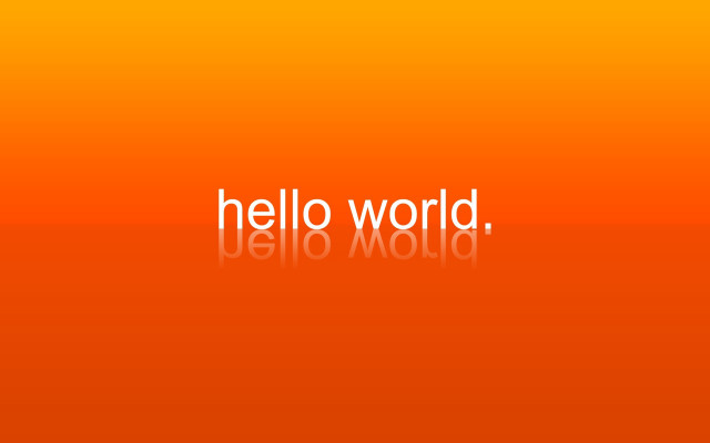 Hello world orange reflection typographic free wallpaper - medium preview image