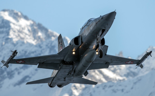 Fighter jet snow mountains daylights free wallpaper - medium preview image