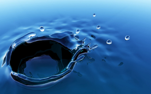 Blue water drop black circle free wallpaper - medium preview image