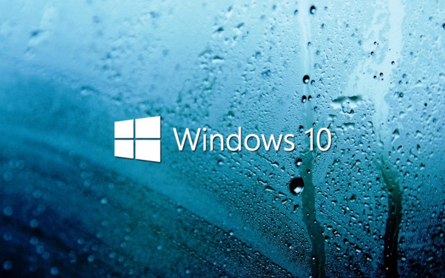 Window10 logo water droplets rainy free wallpaper - medium preview image