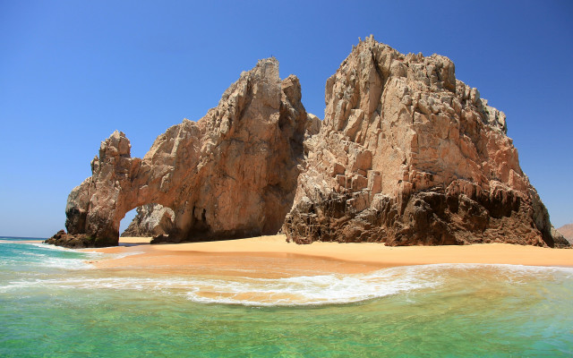 Rock formation beach blue sky #2 free wallpaper - medium preview image