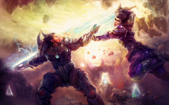 Fantasy battle duel beach planet free wallpaper - medium preview image
